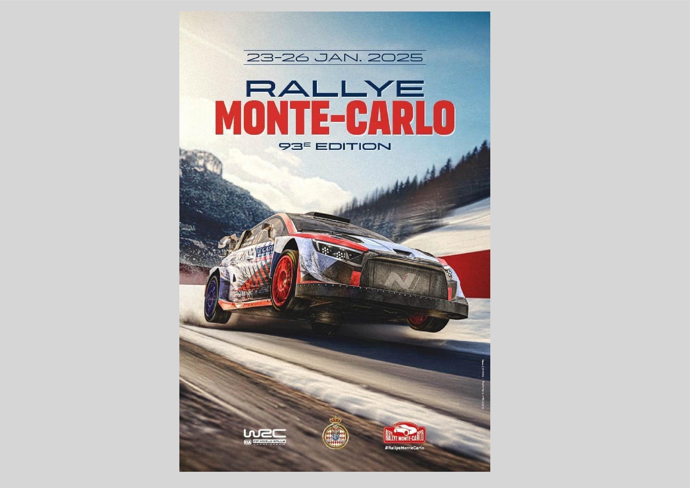 NXIYUHA WRC Poster du rallye de Monte-Carlo 2024 I20 N - Impression sur toile décorative - 20 x 30 cm