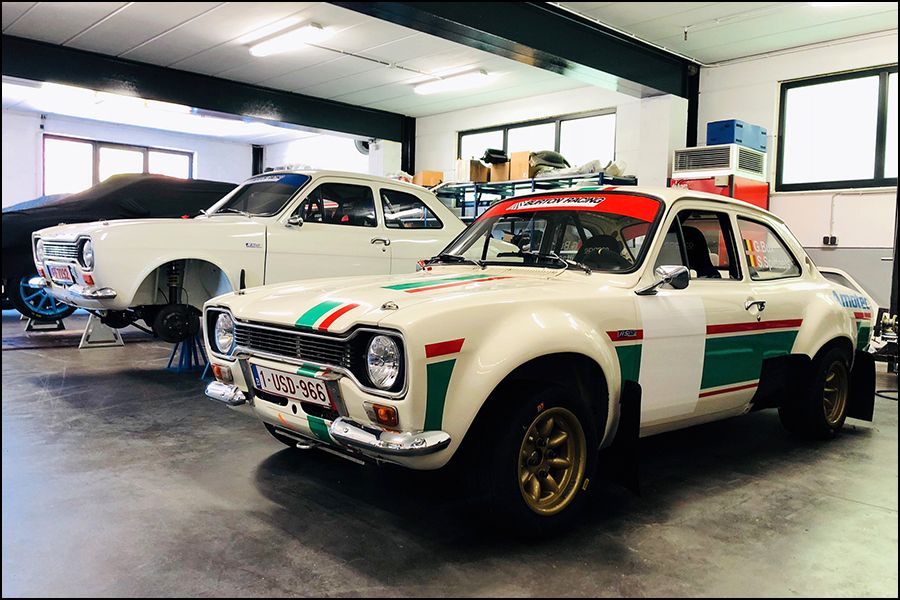 Gino Bux au départ de l'East Belgian Rally en Ford Escort MK1 BDA